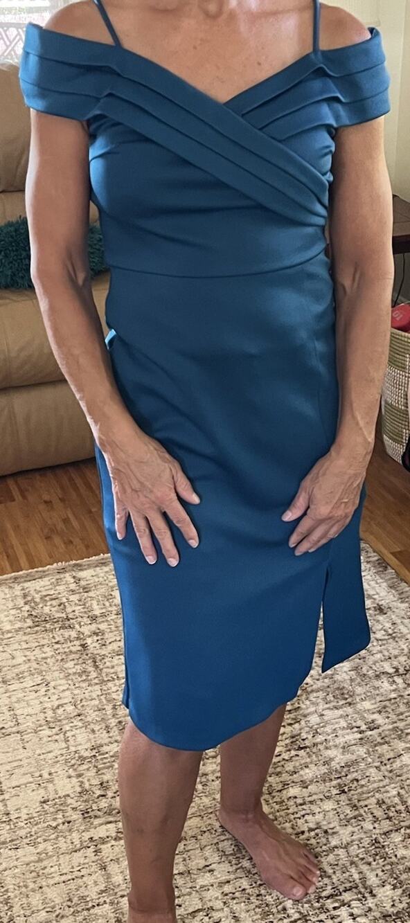Solid Turquoise Classy Dress